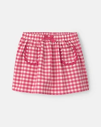 Toddler Girl Gingham Skort - Red