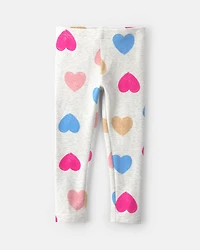 Toddler Girl Heart Cotton Pull-On Stretch Leggings