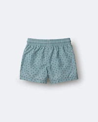 Toddler Boy Swim Trunk in Dot Print - Pale Blue