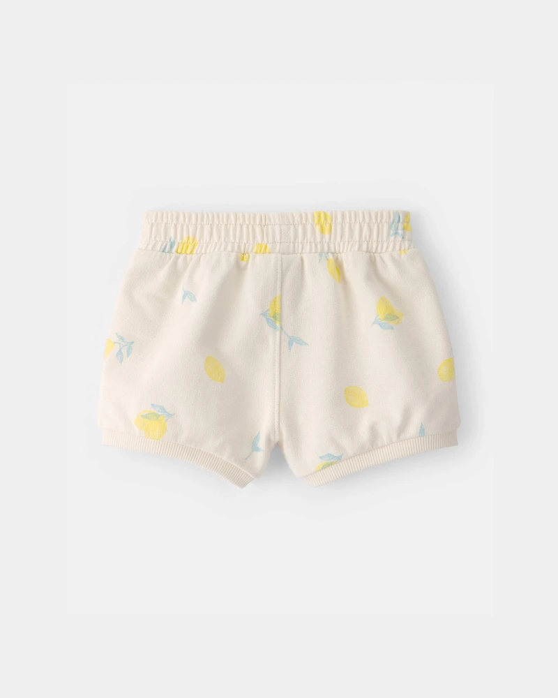 Baby Girl French Terry Shorts - Ivory