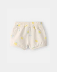 Baby Girl French Terry Shorts - Ivory