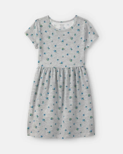 Girls Floral Short-Sleeve Dress