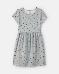 Girls Floral Short-Sleeve Dress