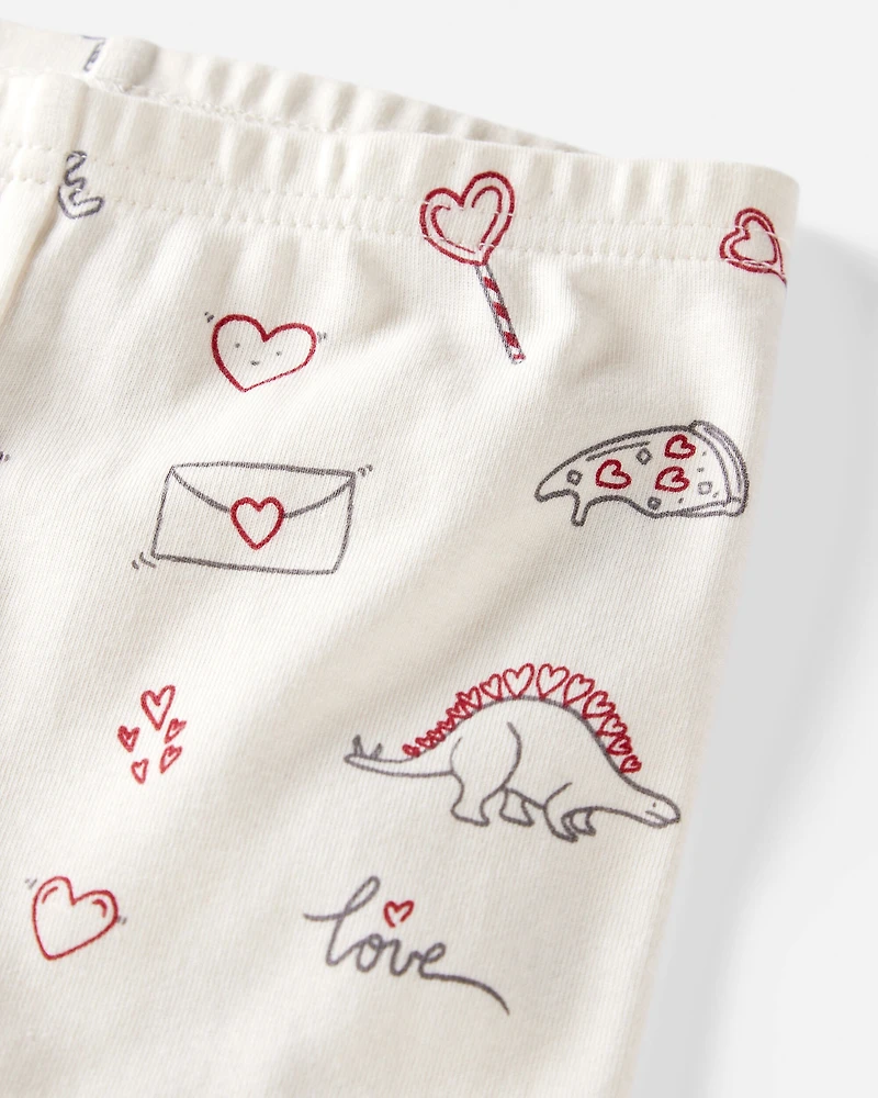 Baby Organic Cotton Pajamas in Little Loves Print