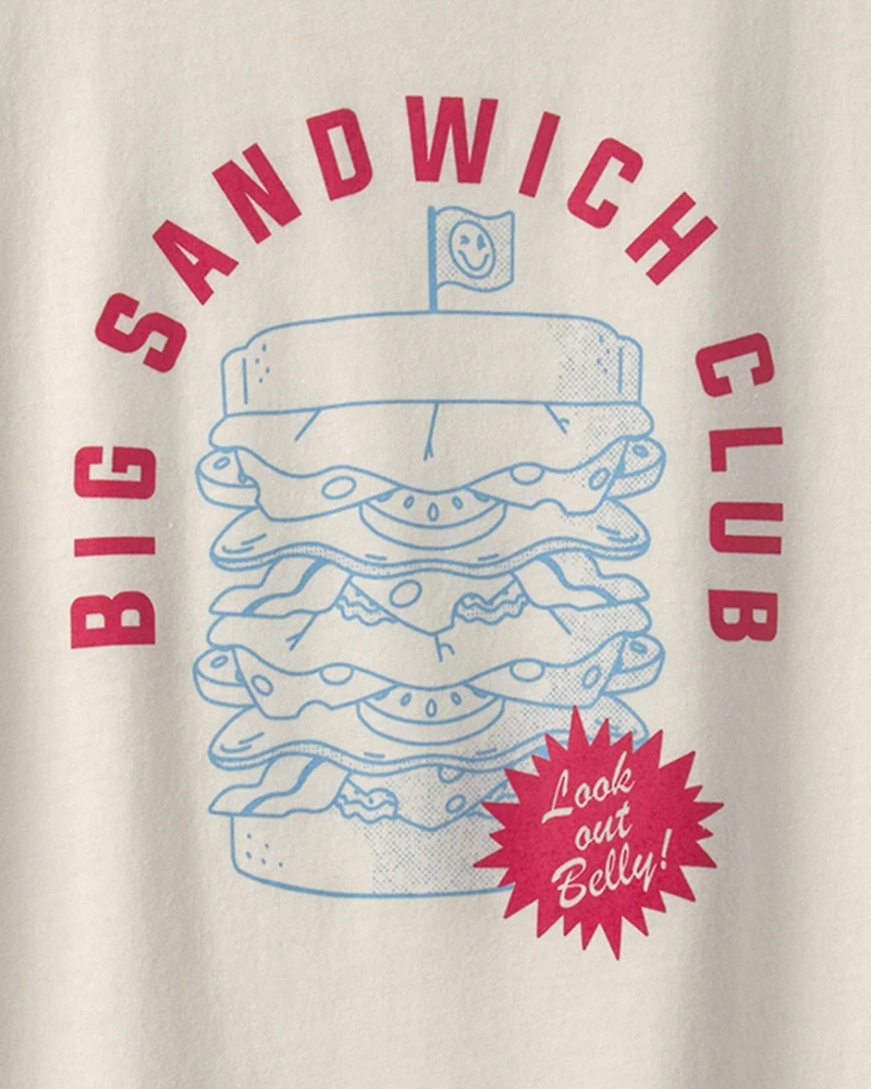 Boys 'Big Sandwhich Club' Graphic Tee - Ivory
