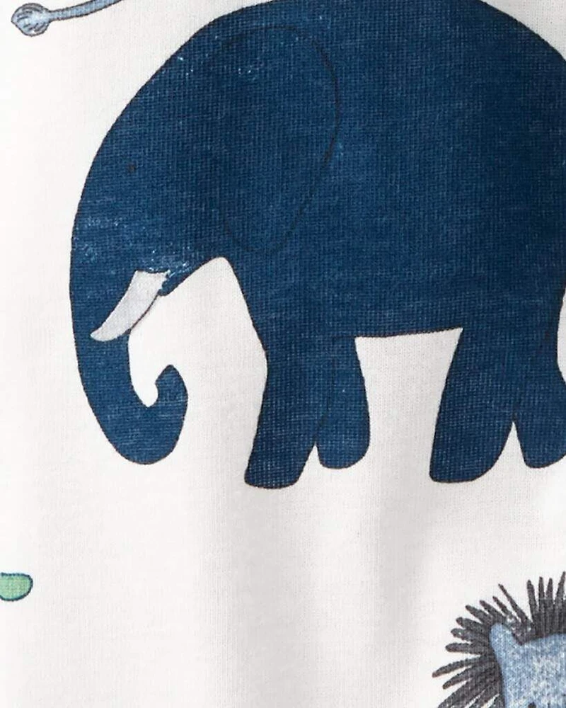 Baby Organic Cotton Sleep & Play Pajamas in Wildlife Print
