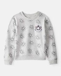 Girls Aristocats Marie Pullover Sweatshirt - Grey