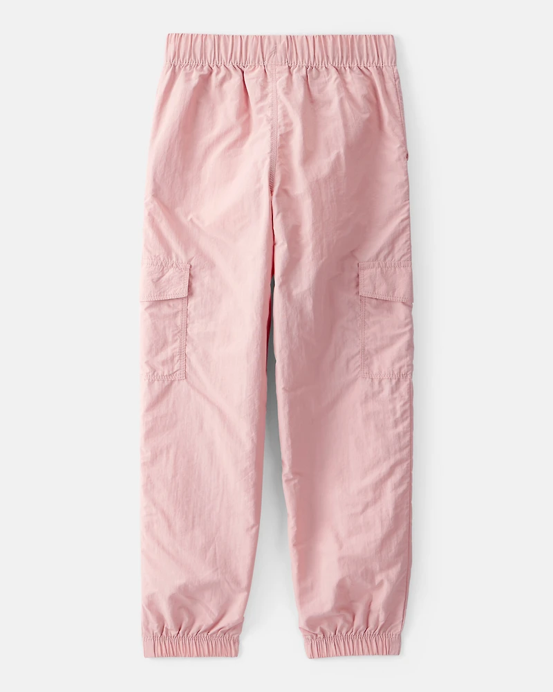 Girls Woven Cargo Joggers - Pink