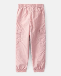 Girls Woven Cargo Joggers - Pink