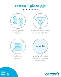 Toddler Girl 1-Piece Owl Print 100% Snug Fit Cotton Footie Pajamas