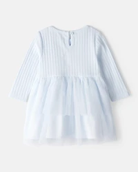 Baby Girl Tulle Long-Sleeve Dress - Blue
