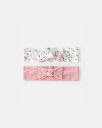 Baby Girl Butterfly Garden PurelySoft Headbands - Pink/Ivory