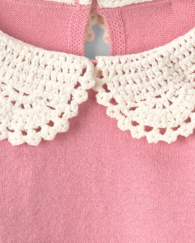 Baby Girl 2-Piece Long-Sleeve Sweater Top & Pant Set - Pink