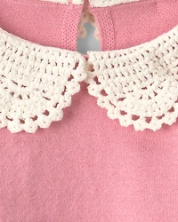 Baby Girl 2-Piece Long-Sleeve Sweater Top & Pant Set - Pink
