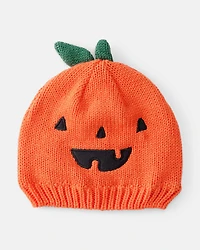 Baby Jack-O-Lantern Halloween Pumpkin Crochet Cap - Orange