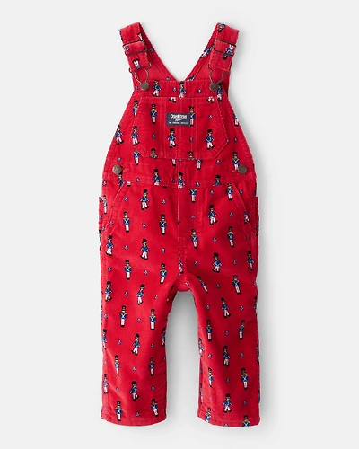 Baby Nutcracker Corduroy Overalls - Red