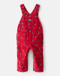 Baby Nutcracker Corduroy Overalls - Red