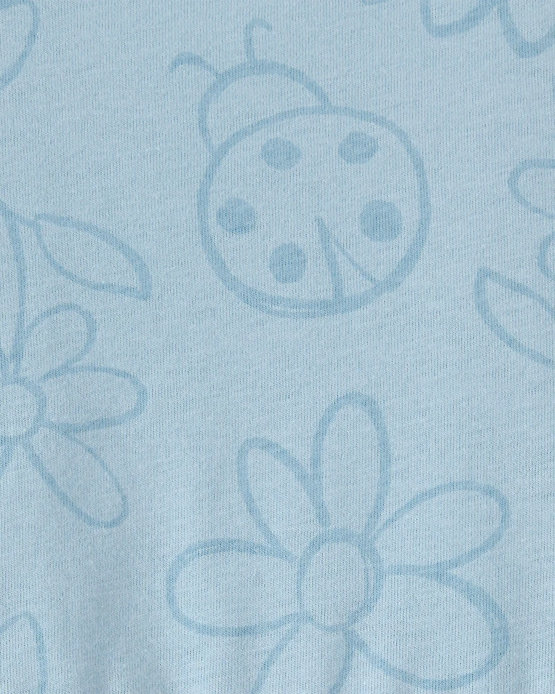 Toddler Girl Floral Ladybug Short-Sleeve Dress - Blue