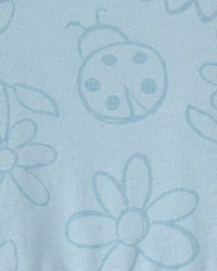 Toddler Girl Floral Ladybug Short-Sleeve Dress - Blue
