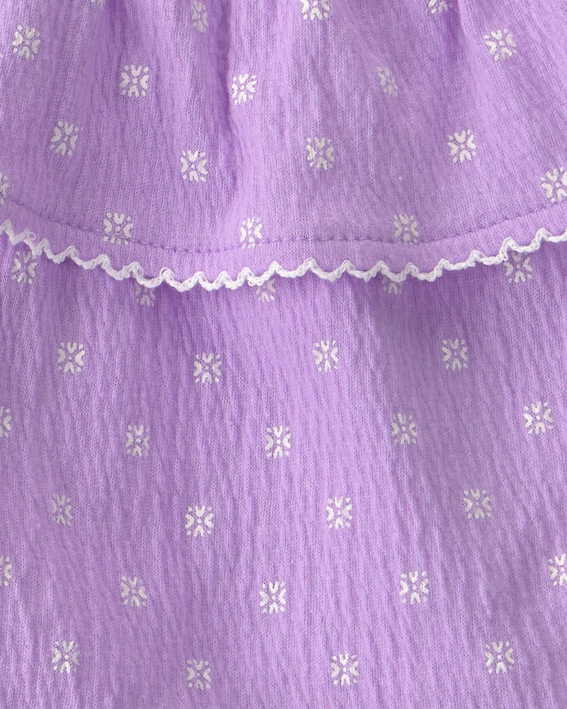 Baby Girl 2-Piece Ruffle Tank Top & Short Set - Purple