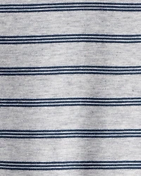 Baby Boy Striped Long-Sleeve Tee- Grey