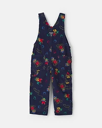 Toddler Bear Corduroy Overalls - Navy Blue