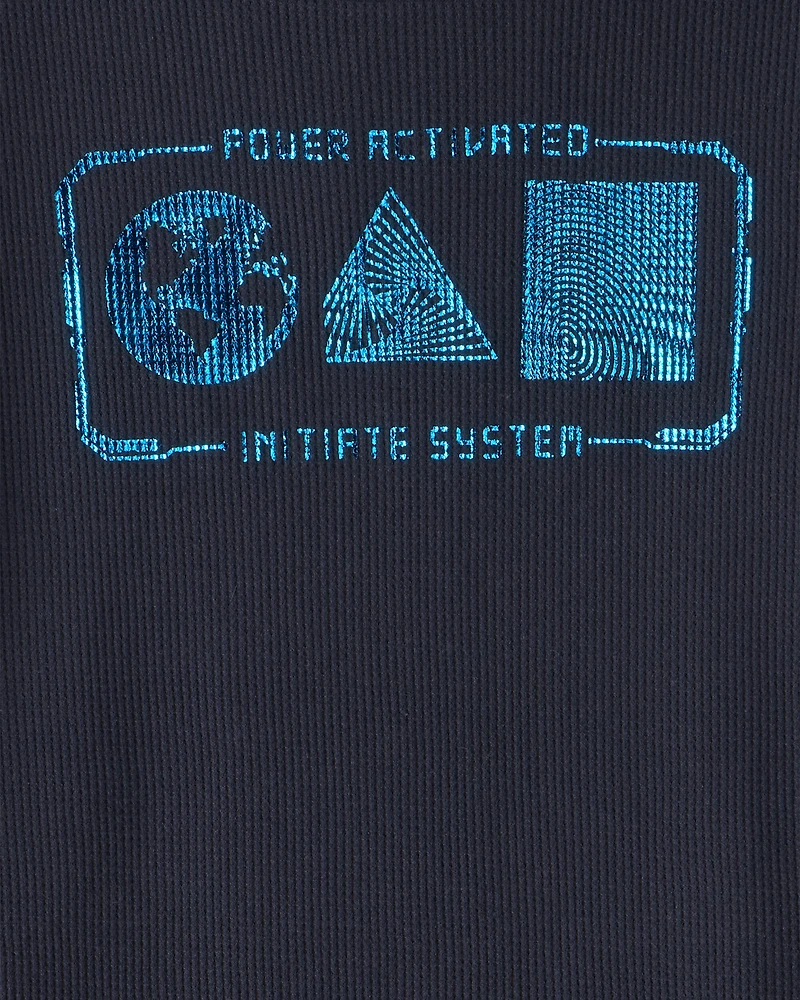 Boys Space Long-Sleeve Graphic Tee - Navy