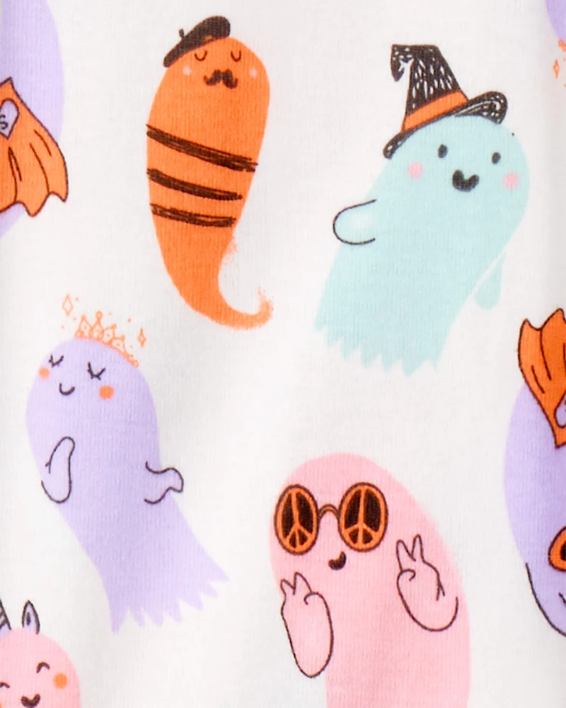 Girls 2-Piece "Ghouls Can Be Anything" Halloween 100% Snug Fit Cotton Pajamas - Ivory
