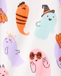 Girls 2-Piece "Ghouls Can Be Anything" Halloween 100% Snug Fit Cotton Pajamas - Ivory