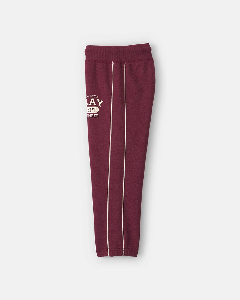 Toddler Boy 'Let's Play' French Terry Joggers - Burgundy
