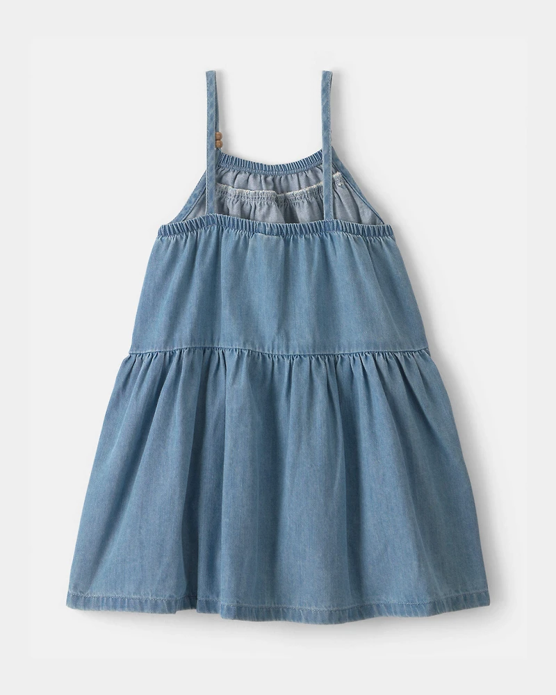 Toddler Girl Chambray Sleeveless Dress