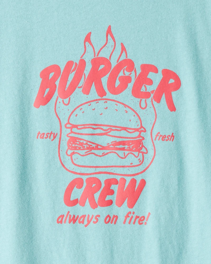 Kids Burger Crew Short-Sleeve Graphic Tee - Blue