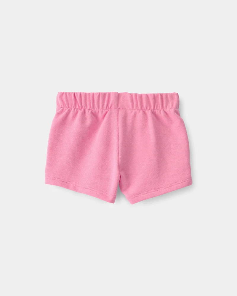 Baby Girl French Terry Shorts - Pink