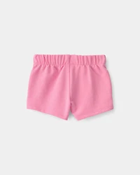 Baby Girl French Terry Shorts - Pink