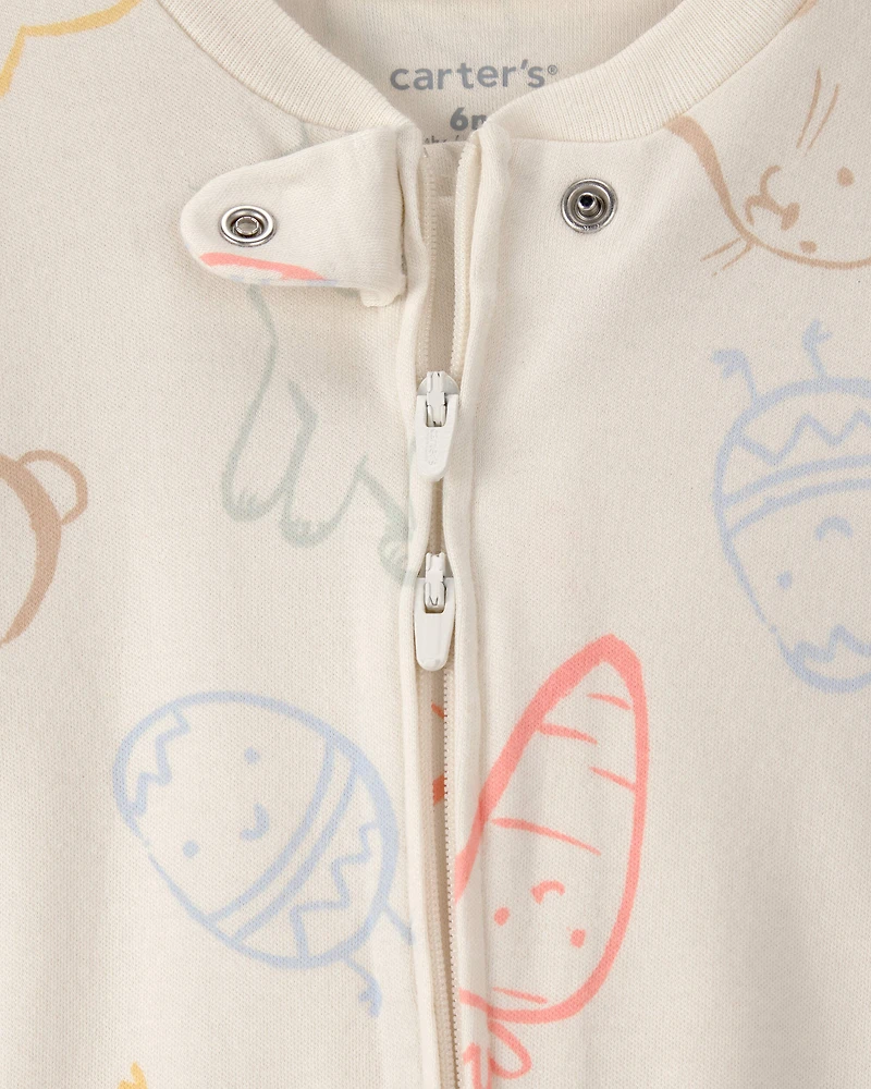Baby Easter 100% Cotton Sleep & Play Pajama - Cream