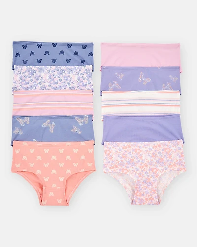 Toddler Girl 10-Pack Butterfly Stretch Cotton Brief Underwear