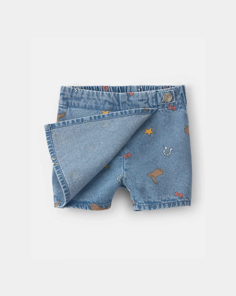 Baby Girl Pixar© Toy Story Chambray Skort - Medium Wash