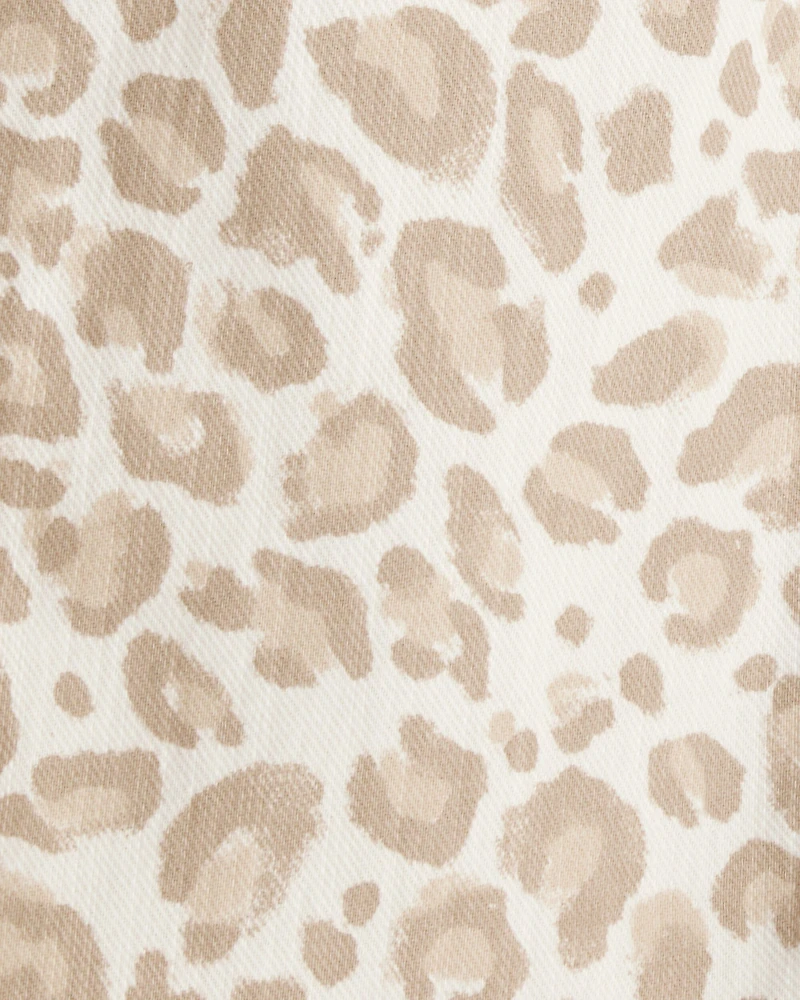 Toddler Girl Leopard Wide-Leg Pants - Ivory