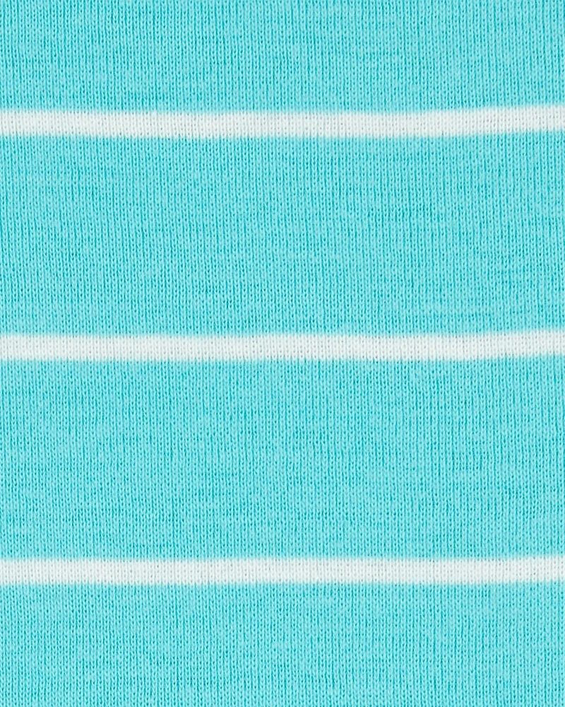 Toddler Boy 2-Piece Striped Car 100% Snug Fit Cotton Pajamas - Blue/White