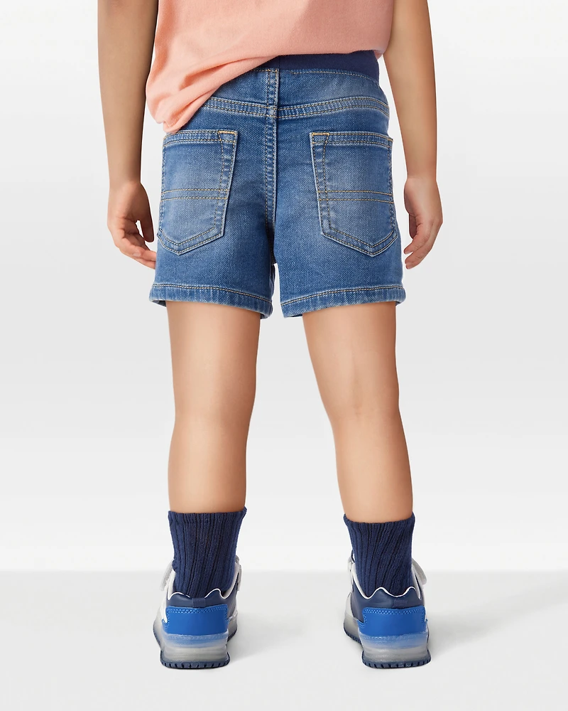 Toddler Pull-On Denim Short - Blue Wash