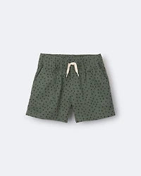 Toddler Standard Short with Pockets in Dot Print- Olive
