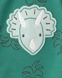 Baby Boy Dinosaur Short-Sleeve Romper - Green