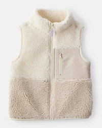 Toddler Girl Sherpa Vest - Cream