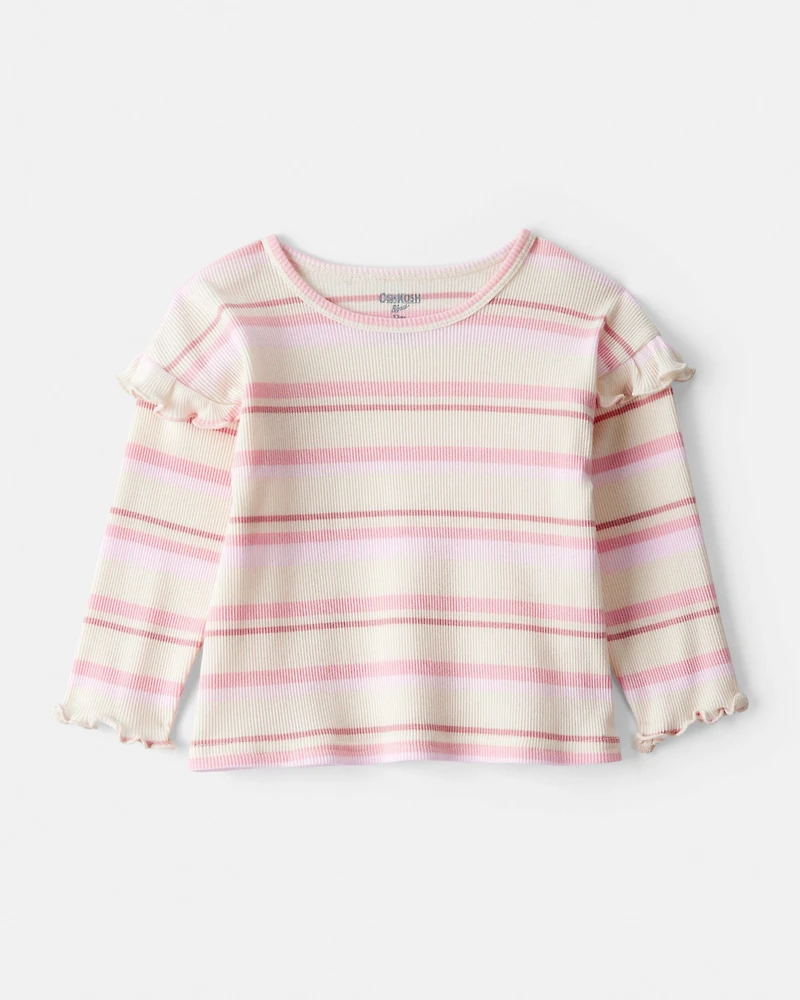 Baby Girl Striped Long-Sleeve Top - Pink