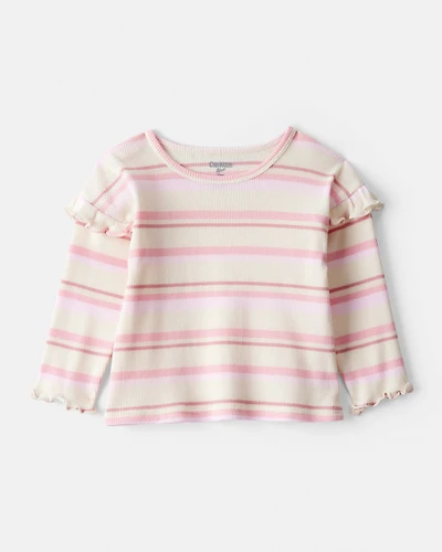 Baby Girl Striped Long-Sleeve Top - Pink