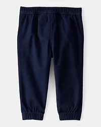 Baby Boy Twill Joggers - Navy