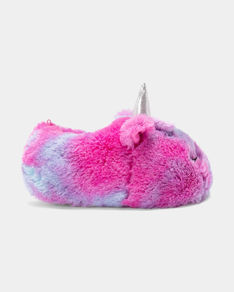 Girls Unicorn Slippers - Pink/Purple