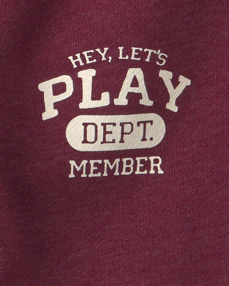 Toddler Boy 'Let's Play' French Terry Joggers - Burgundy