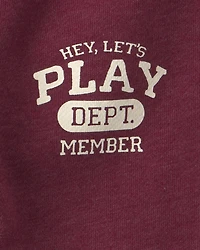 Toddler Boy 'Let's Play' French Terry Joggers - Burgundy