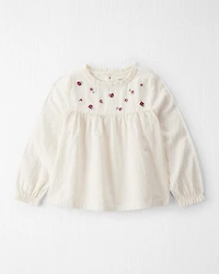 Toddler Girl Organic Cotton Floral Print Long-Sleeve Top